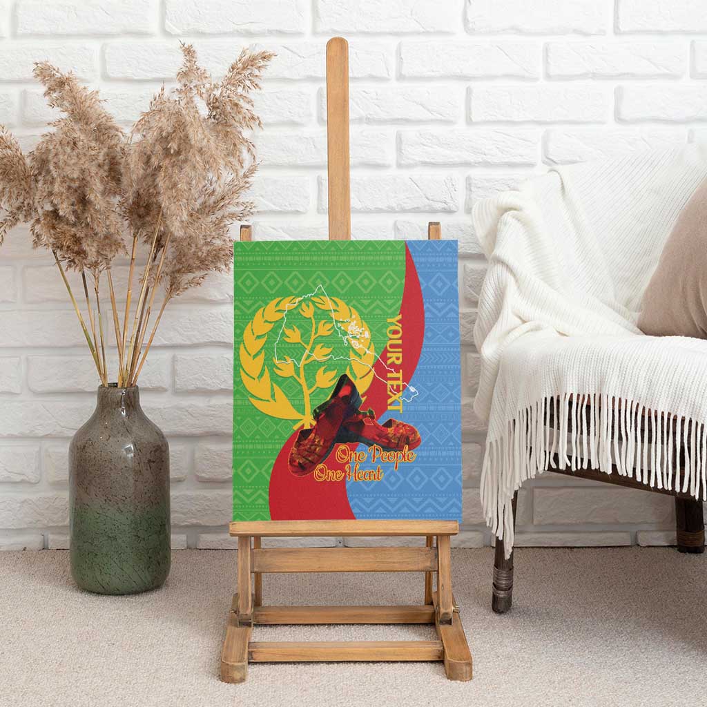 Personalised Eritrea Independence Day Canvas Wall Art Shida Shoes Olive Branch African Pattern