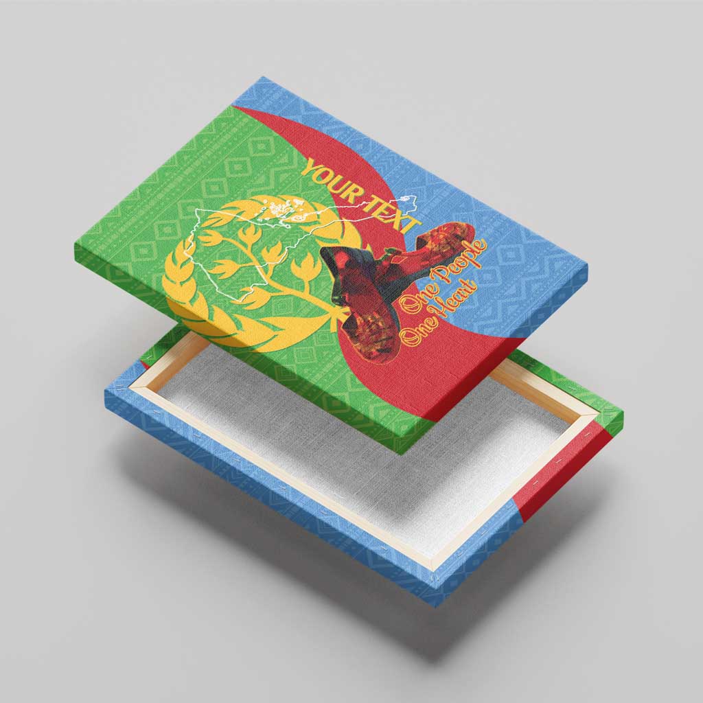 Personalised Eritrea Independence Day Canvas Wall Art Shida Shoes Olive Branch African Pattern