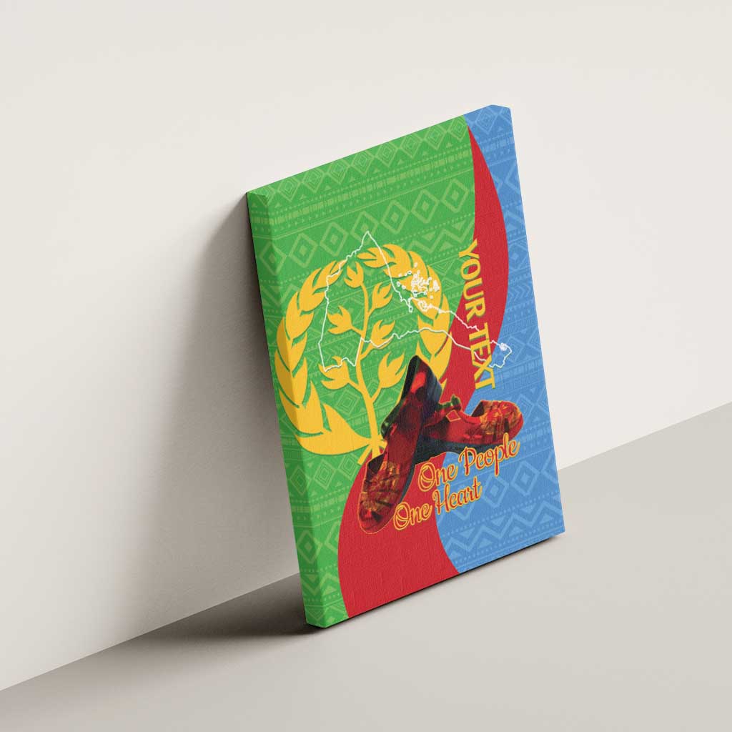 Personalised Eritrea Independence Day Canvas Wall Art Shida Shoes Olive Branch African Pattern