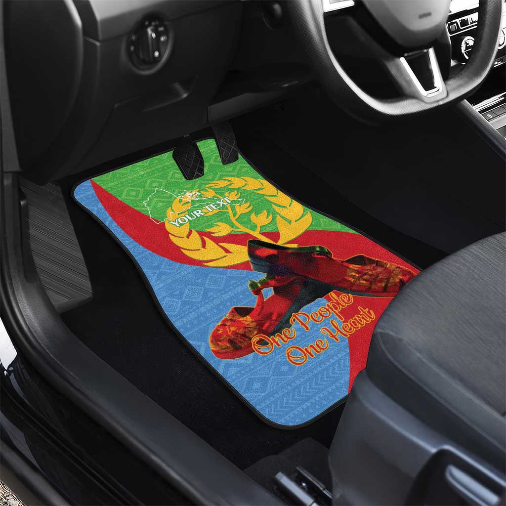 Personalised Eritrea Independence Day Car Mats Shida Shoes Olive Branch African Pattern