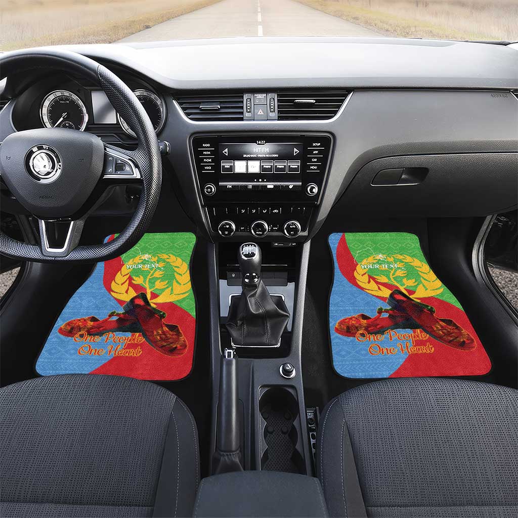 Personalised Eritrea Independence Day Car Mats Shida Shoes Olive Branch African Pattern