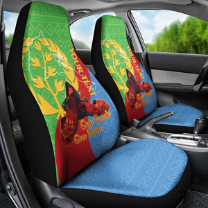 Personalised Eritrea Independence Day Car Seat Cover Shida Shoes Olive Branch African Pattern