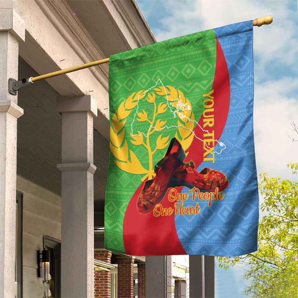 Personalised Eritrea Independence Day Garden Flag Shida Shoes Olive Branch African Pattern