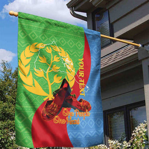 Personalised Eritrea Independence Day Garden Flag Shida Shoes Olive Branch African Pattern