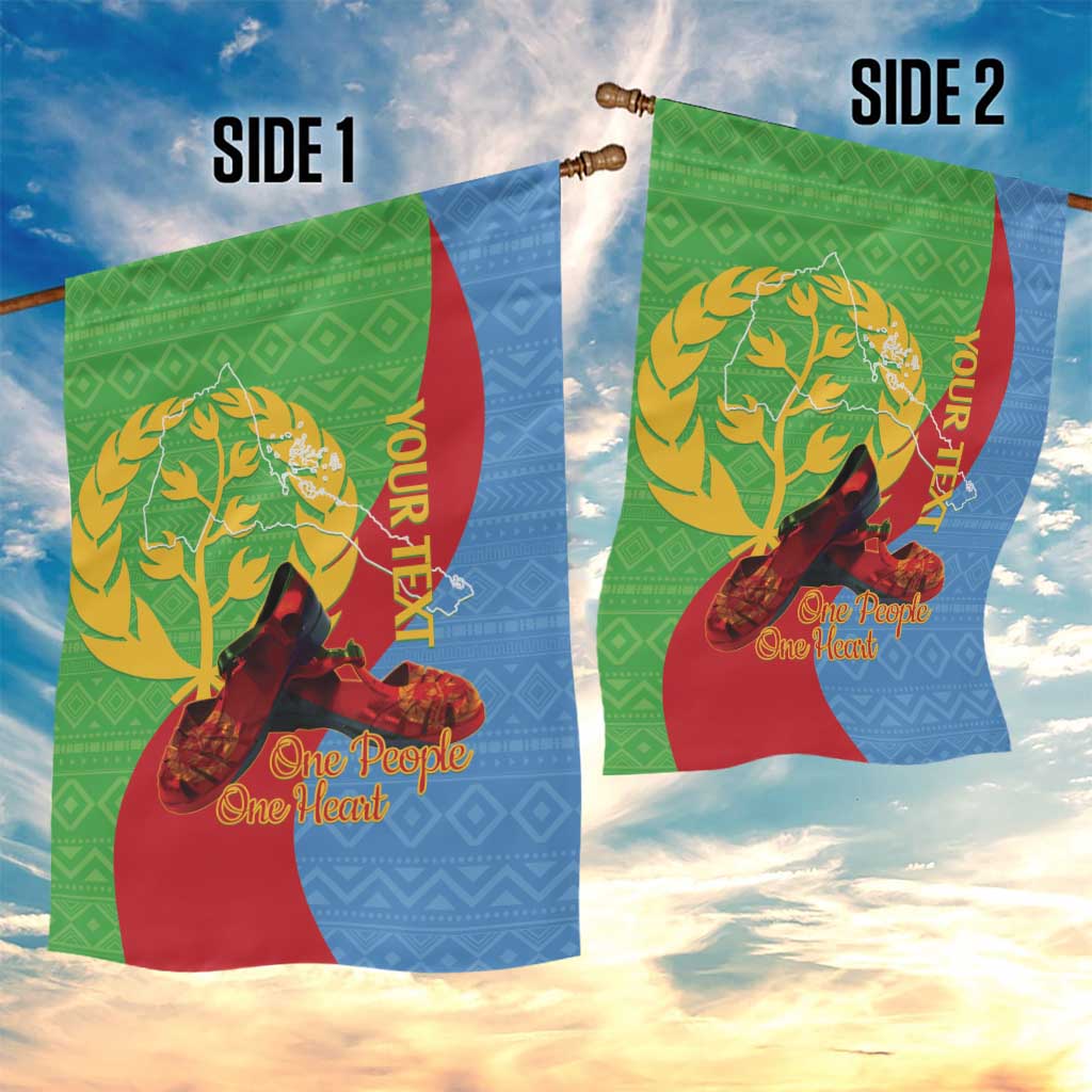 Personalised Eritrea Independence Day Garden Flag Shida Shoes Olive Branch African Pattern