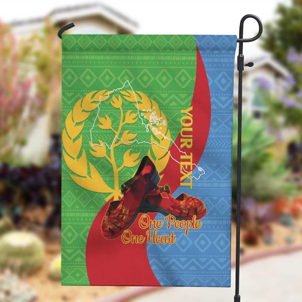 Personalised Eritrea Independence Day Garden Flag Shida Shoes Olive Branch African Pattern