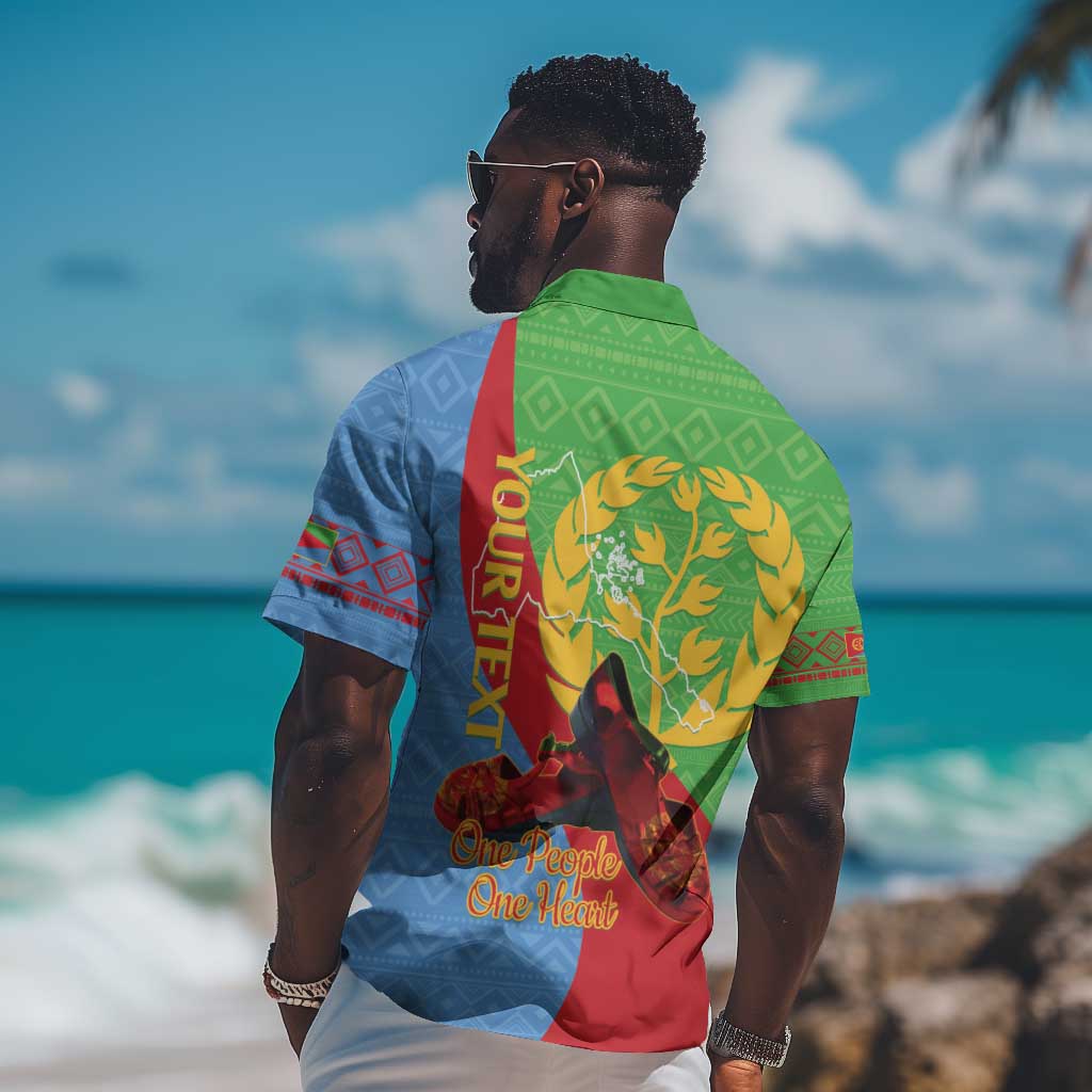 Personalised Eritrea Independence Day Hawaiian Shirt Shida Shoes Olive Branch African Pattern