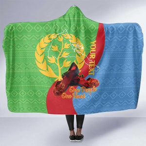 Personalised Eritrea Independence Day Hooded Blanket Shida Shoes Olive Branch African Pattern