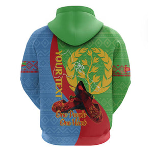 Personalised Eritrea Independence Day Hoodie Shida Shoes Olive Branch African Pattern