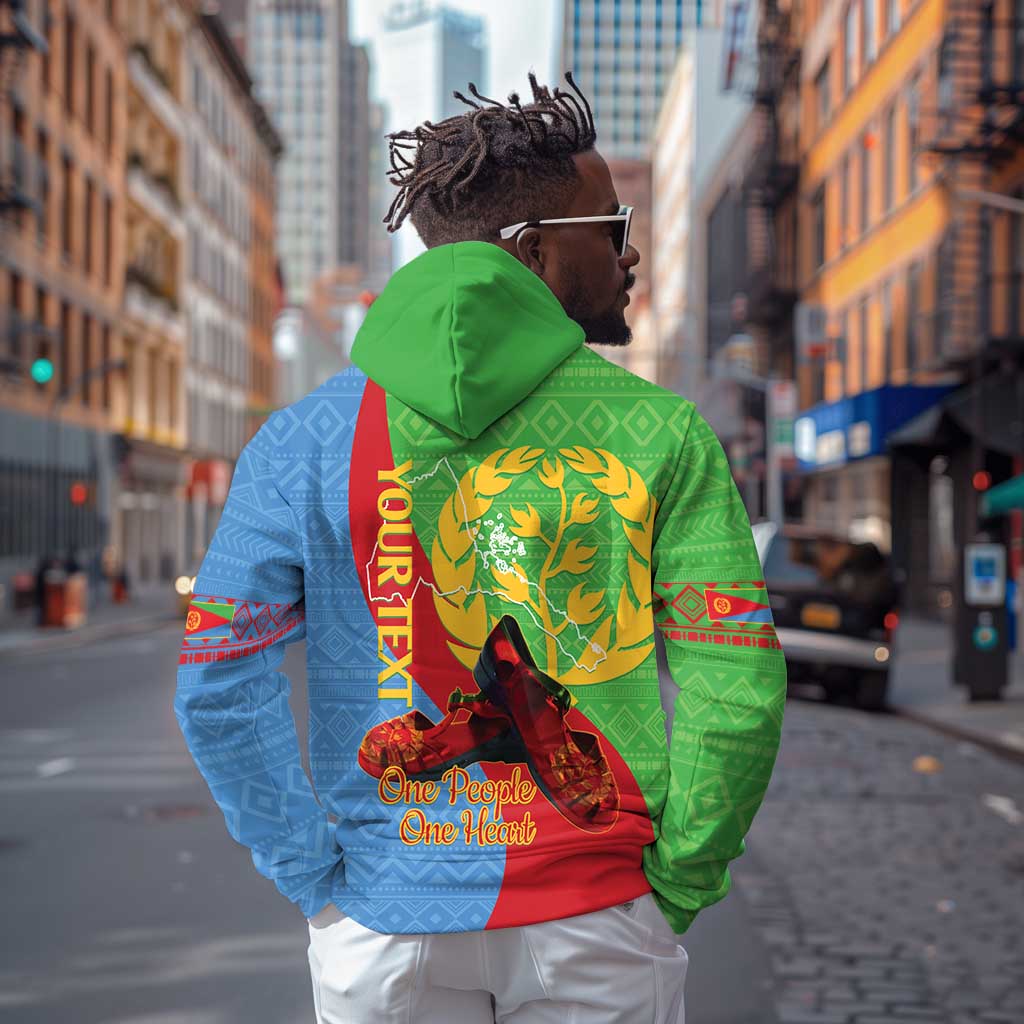 Personalised Eritrea Independence Day Hoodie Shida Shoes Olive Branch African Pattern