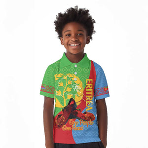 Personalised Eritrea Independence Day Kid Polo Shirt Shida Shoes Olive Branch African Pattern
