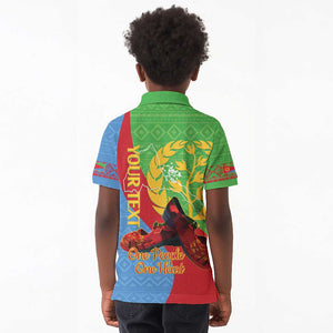 Personalised Eritrea Independence Day Kid Polo Shirt Shida Shoes Olive Branch African Pattern