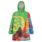 Personalised Eritrea Independence Day Kid Wearable Blanket Hoodie Shida Shoes Olive Branch African Pattern