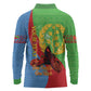 Personalised Eritrea Independence Day Long Sleeve Polo Shirt Shida Shoes Olive Branch African Pattern