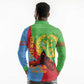 Personalised Eritrea Independence Day Long Sleeve Polo Shirt Shida Shoes Olive Branch African Pattern