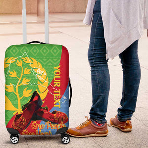Personalised Eritrea Independence Day Luggage Cover Shida Shoes Olive Branch African Pattern