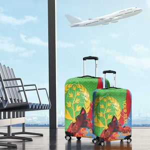 Personalised Eritrea Independence Day Luggage Cover Shida Shoes Olive Branch African Pattern