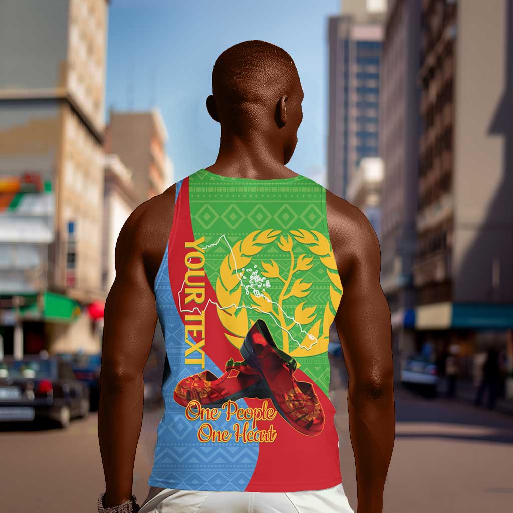 Personalised Eritrea Independence Day Men Tank Top Shida Shoes Olive Branch African Pattern