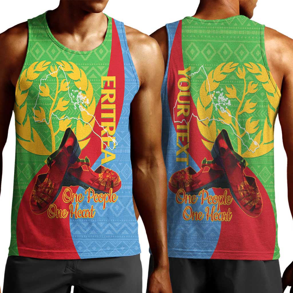 Personalised Eritrea Independence Day Men Tank Top Shida Shoes Olive Branch African Pattern
