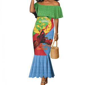 Personalised Eritrea Independence Day Mermaid Dress Shida Shoes Olive Branch African Pattern