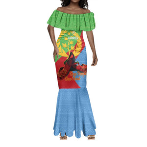 Personalised Eritrea Independence Day Mermaid Dress Shida Shoes Olive Branch African Pattern