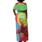 Personalised Eritrea Independence Day Off Shoulder Maxi Dress Shida Shoes Olive Branch African Pattern