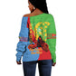 Personalised Eritrea Independence Day Off Shoulder Sweater Shida Shoes Olive Branch African Pattern