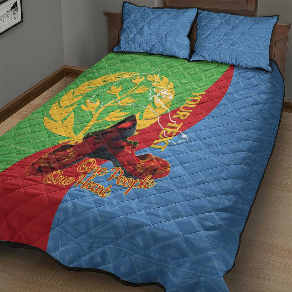 Personalised Eritrea Independence Day Quilt Bed Set Shida Shoes Olive Branch African Pattern