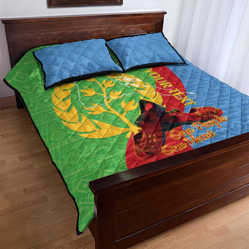 Personalised Eritrea Independence Day Quilt Bed Set Shida Shoes Olive Branch African Pattern