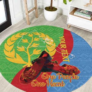 Personalised Eritrea Independence Day Round Carpet Shida Shoes Olive Branch African Pattern