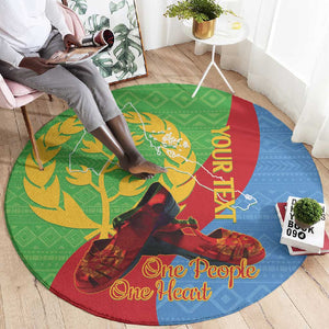 Personalised Eritrea Independence Day Round Carpet Shida Shoes Olive Branch African Pattern