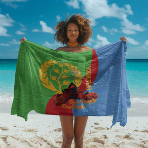 Personalised Eritrea Independence Day Sarong Shida Shoes Olive Branch African Pattern