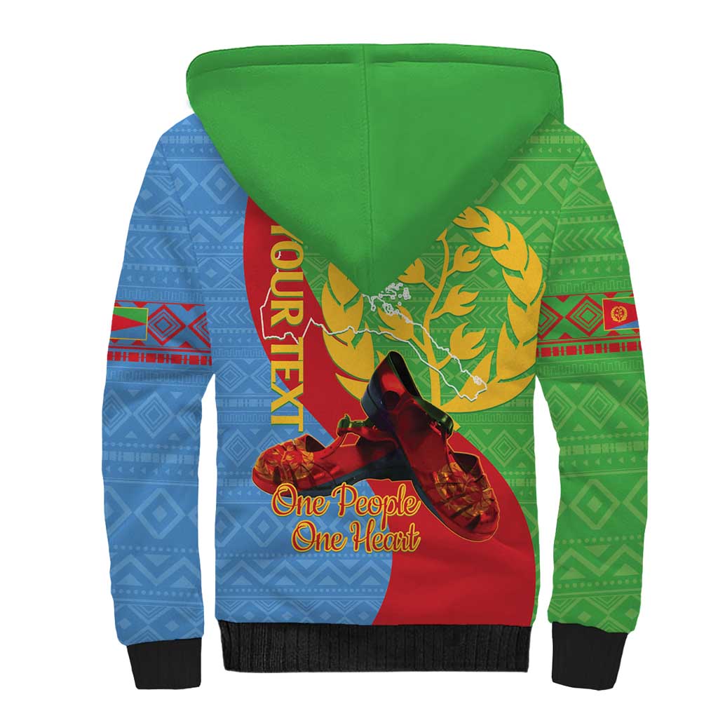 Personalised Eritrea Independence Day Sherpa Hoodie Shida Shoes Olive Branch African Pattern