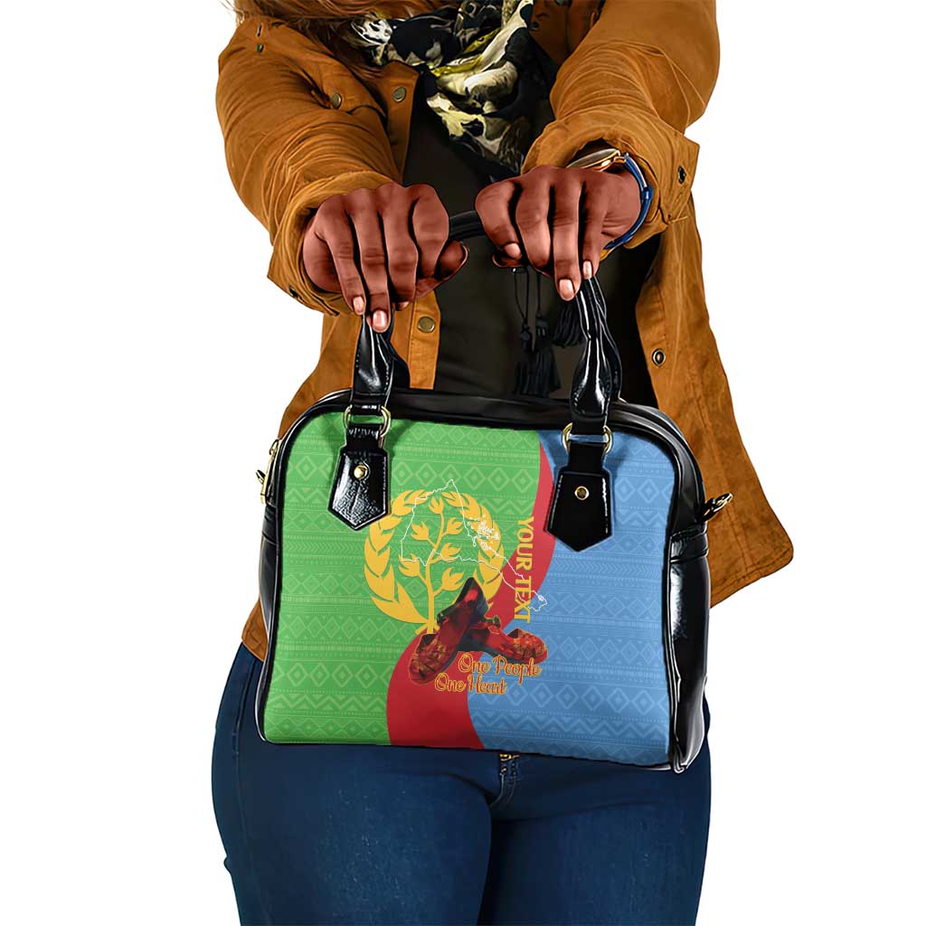 Personalised Eritrea Independence Day Shoulder Handbag Shida Shoes Olive Branch African Pattern