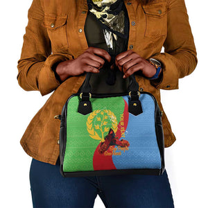 Personalised Eritrea Independence Day Shoulder Handbag Shida Shoes Olive Branch African Pattern