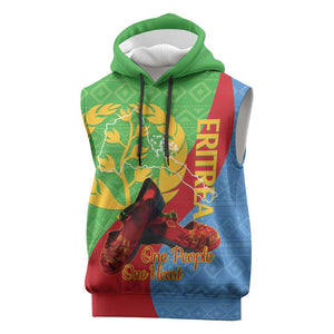 Personalised Eritrea Independence Day Sleeveless Hoodie Shida Shoes Olive Branch African Pattern - African Pride