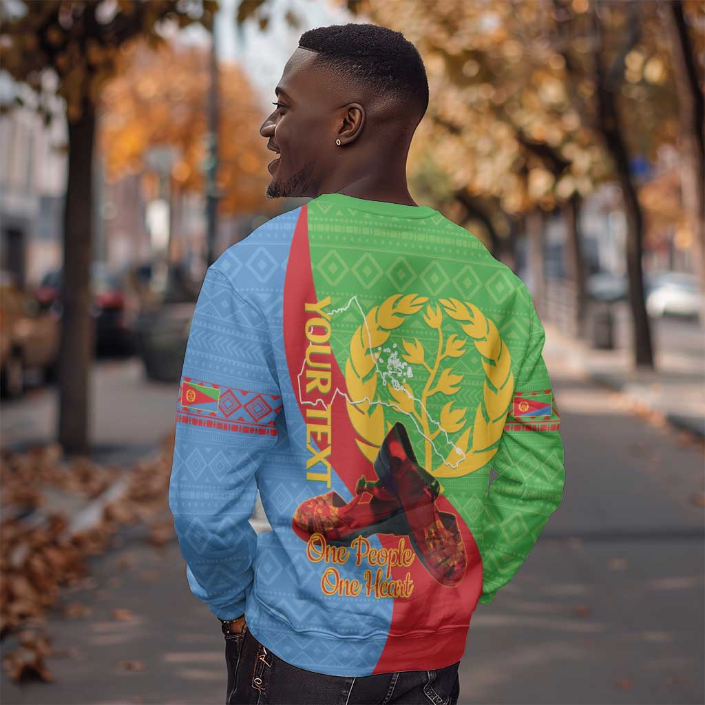 Personalised Eritrea Independence Day Sweatshirt Shida Shoes Olive Branch African Pattern