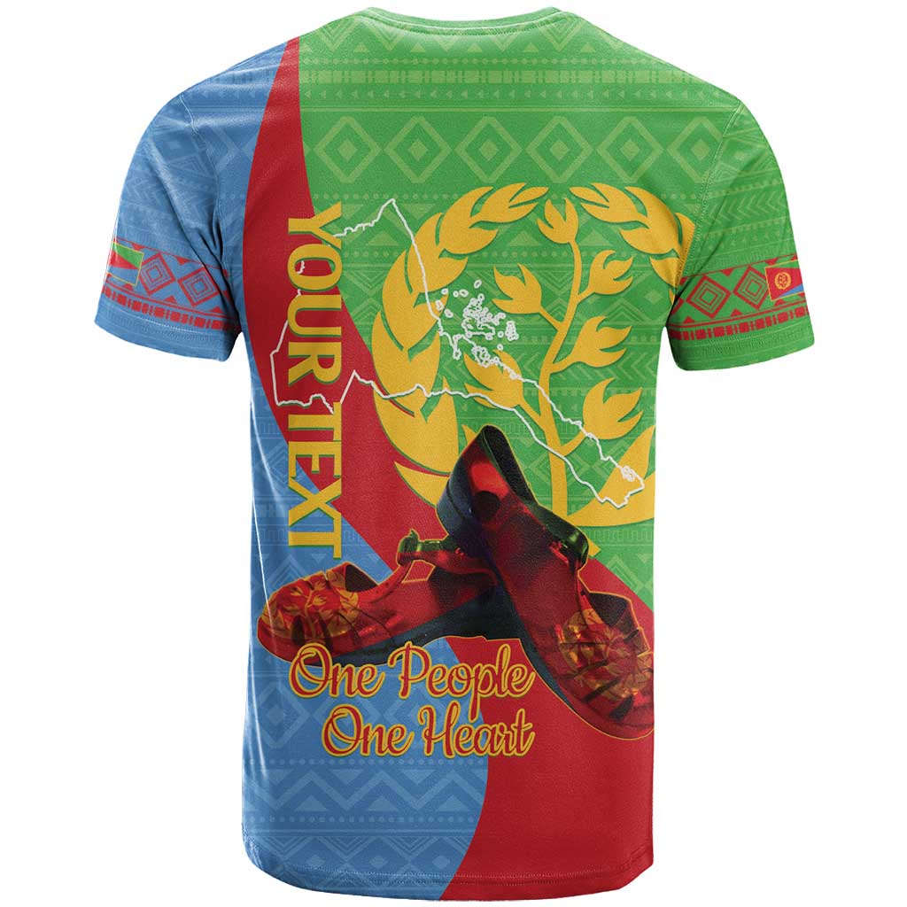 Personalised Eritrea Independence Day T shirt Shida Shoes Olive Branch African Pattern