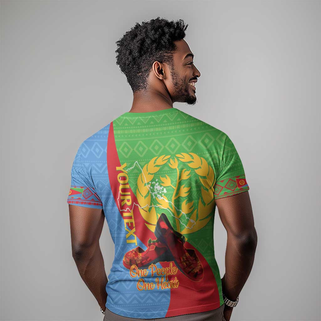 Personalised Eritrea Independence Day T shirt Shida Shoes Olive Branch African Pattern