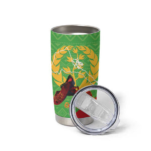 Personalised Eritrea Independence Day Tumbler Cup Shida Shoes Olive Branch African Pattern