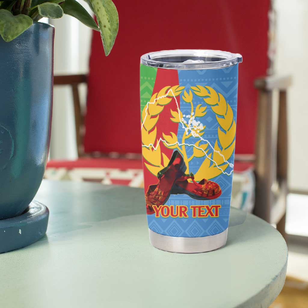 Personalised Eritrea Independence Day Tumbler Cup Shida Shoes Olive Branch African Pattern