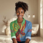 Personalised Eritrea Independence Day Women Casual Shirt Shida Shoes Olive Branch African Pattern
