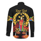 Custom Eritrea Martyrs' Day Long Sleeve Button Shirt 20 June Shida Shoes With Candles - Black