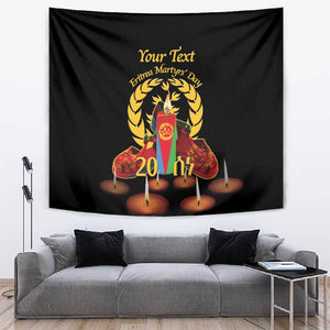 Custom Eritrea Martyrs' Day Tapestry 20 June Shida Shoes With Candles - Black