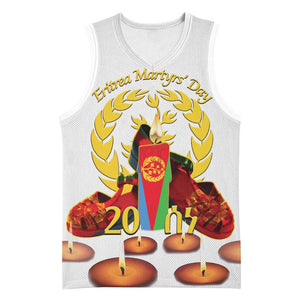 Custom Eritrea Martyrs' Day Basketball Jersey 20 June Shida Shoes With Candles - White LT14