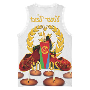 Custom Eritrea Martyrs' Day Basketball Jersey 20 June Shida Shoes With Candles - White - African Pride