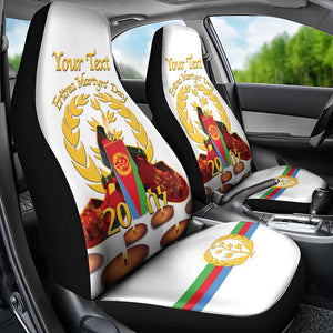 Custom Eritrea Martyrs' Day Car Seat Cover 20 June Shida Shoes With Candles - White