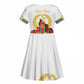 Custom Eritrea Martyrs' Day Kid Short Sleeve Dress 20 June Shida Shoes With Candles - White
