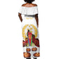 Custom Eritrea Martyrs' Day Off Shoulder Maxi Dress 20 June Shida Shoes With Candles - White