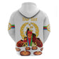 Custom Eritrea Martyrs' Day Zip Hoodie 20 June Shida Shoes With Candles - White